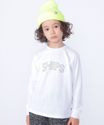SHIPS | 【WEB限定】SHIPS KIDS:100～160cm / SHIPS ラウンド プリント ロゴ ロングスリーブ Tシャツ(Tシャツ/カットソー)