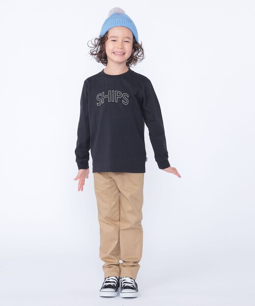 SHIPS（シップス）の「【WEB限定】SHIPS KIDS:100～160cm / SHIPS ラウンド プリント ロゴ ロングスリーブ Tシャツ（Tシャツ/カットソー・キッズ・ライトグリーン/ホワイト/ネイビー/グレー/ブラック・130/140/150/160/100/110/120）」の6枚目の写真