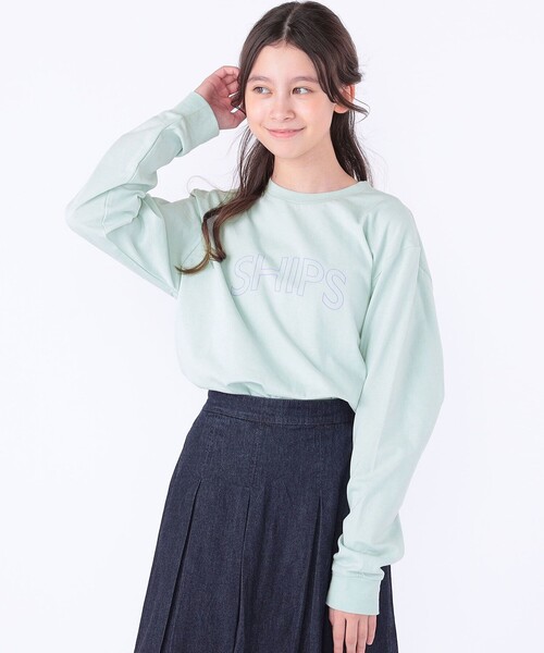 SHIPS（シップス）の「【WEB限定】SHIPS KIDS:100～160cm / SHIPS ラウンド プリント ロゴ ロングスリーブ Tシャツ（Tシャツ/カットソー・キッズ・ライトグリーン/ホワイト/ネイビー/グレー/ブラック・130/140/150/160/100/110/120）」の11枚目の写真
