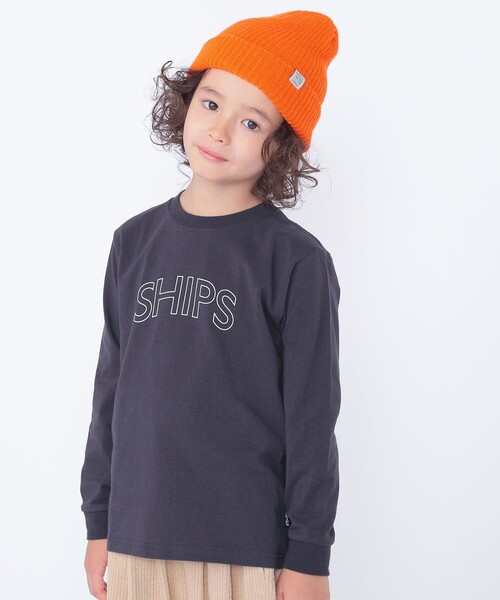 SHIPS（シップス）の「【WEB限定】SHIPS KIDS:100～160cm / SHIPS ラウンド プリント ロゴ ロングスリーブ Tシャツ（Tシャツ/カットソー・キッズ・ライトグリーン/ホワイト/ネイビー/グレー/ブラック・130/140/150/160/100/110/120）」の9枚目の写真