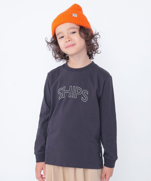 SHIPS（シップス）の「【WEB限定】SHIPS KIDS:100～160cm / SHIPS ラウンド プリント ロゴ ロングスリーブ Tシャツ（Tシャツ/カットソー・キッズ・ライトグリーン/ホワイト/ネイビー/グレー/ブラック・130/140/150/160/100/110/120）」の10枚目の写真