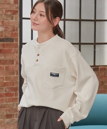 THE CRAFT CREW PRODUCTS(ザクラフトクループロダクツ)のコンフォートコーデュロイ オーバーサイズ ラグラン ヘンリーネック長袖Tシャツ / 抗菌防臭・イージーケア【THE CRAFT CREW PRODUCTS】(Tシャツ/カットソー)