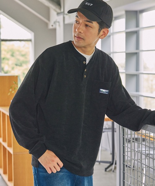 trf BILLIONAIRE TOUR '94 長袖Tシャツ エイベックス コンフォートコーデュロイ オーバーサイズ ラグラン ヘンリーネック