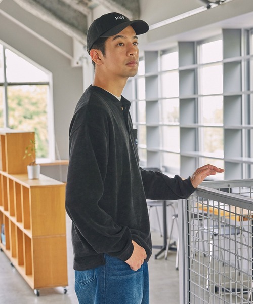 コンフォートコーデュロイ オーバーサイズ ラグラン ヘンリーネック