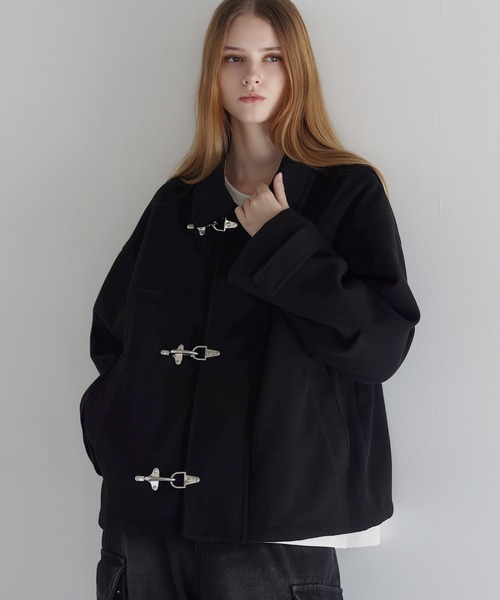 LILLショート丈メルトンファイヤーマンブルゾン ショート丈メルトンファイヤーマンブルゾン（ブルゾン）｜LILL（リル