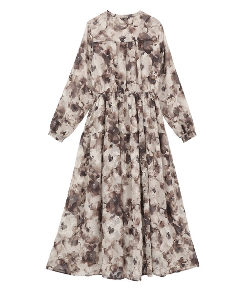 YECCA VECCA（イェッカヴェッカ）の「ぼかしフラワー柄長袖ワンピース（ワンピース・レディース・テラコッタ/ベージュ・FREE）」の18枚目の写真