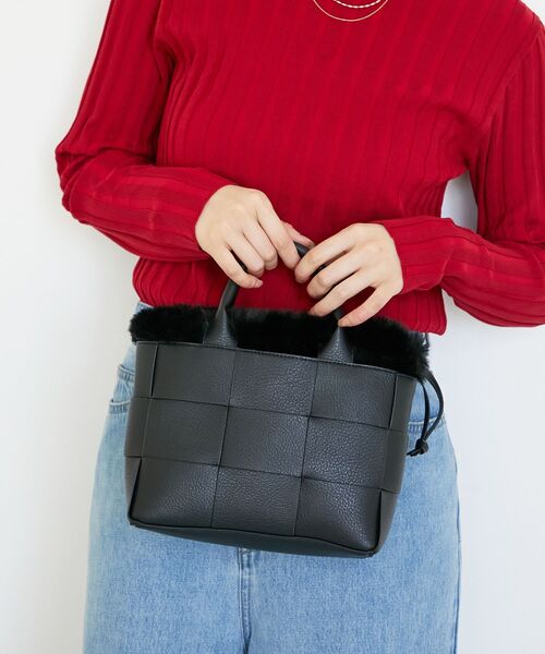 le.coeur blanc（ルクールブラン）の「PUメッシュ4WAYトート（トートバッグ・レディース・ブラック/ベージュ・FREE）」の2枚目の写真