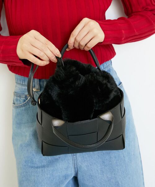 le.coeur blanc（ルクールブラン）の「PUメッシュ4WAYトート（トートバッグ・レディース・ブラック/ベージュ・FREE）」の6枚目の写真