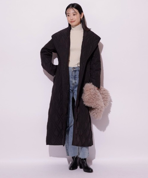 Mystrada（マイストラーダ）の「ショールカラーキルティングパテットコート（ダウンジャケット/コート・レディース・ブラック/ブラウン/ホワイト・36/38）」の5枚目の写真