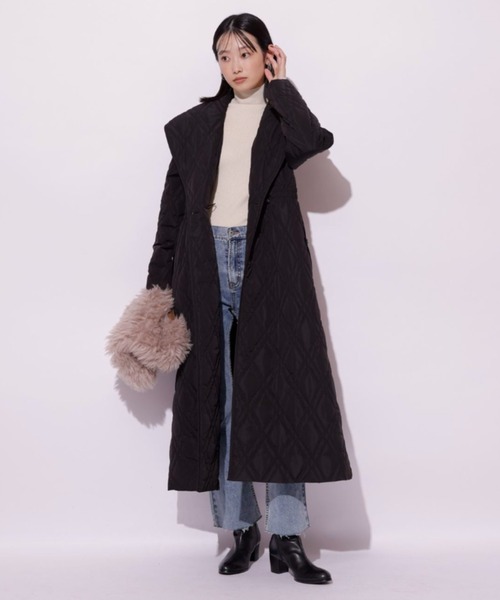 Mystrada（マイストラーダ）の「ショールカラーキルティングパテットコート（ダウンジャケット/コート・レディース・ブラック/ブラウン/ホワイト・36/38）」の6枚目の写真