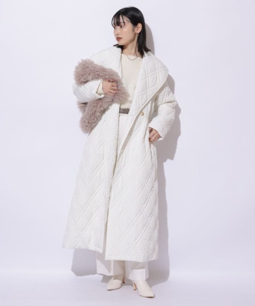 Mystrada（マイストラーダ）の「ショールカラーキルティングパテットコート（ダウンジャケット/コート・レディース・ブラック/ブラウン/ホワイト・36/38）」の16枚目の写真