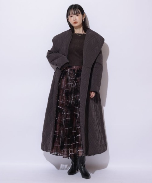 ショールカラーキルティングパテットコート（ダウンジャケット/コート