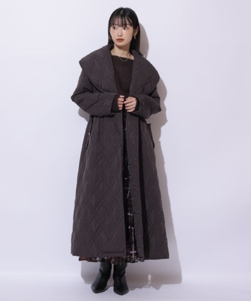 Mystrada（マイストラーダ）の「ショールカラーキルティングパテットコート（ダウンジャケット/コート・レディース・ブラック/ブラウン/ホワイト・36/38）」の9枚目の写真