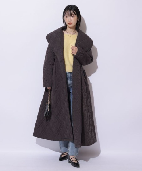 Mystrada（マイストラーダ）の「ショールカラーキルティングパテットコート（ダウンジャケット/コート・レディース・ブラック/ブラウン/ホワイト・36/38）」の12枚目の写真