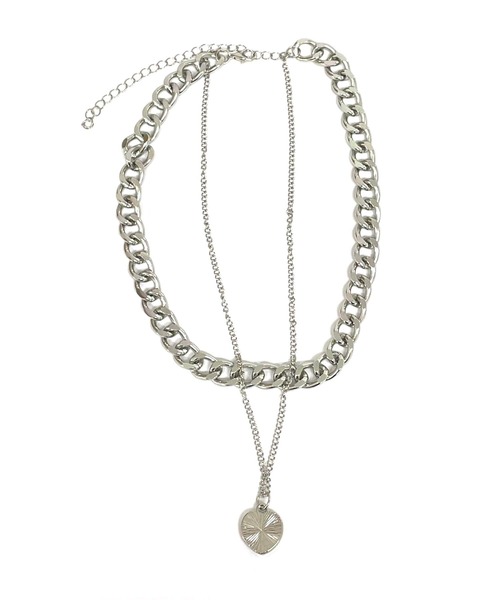 ANAP（アナップ）の「キヘイ チェーン × ハート チャーム ネックレス（ネックレス・レディース・シルバー/ゴールド・F）」の7枚目の写真