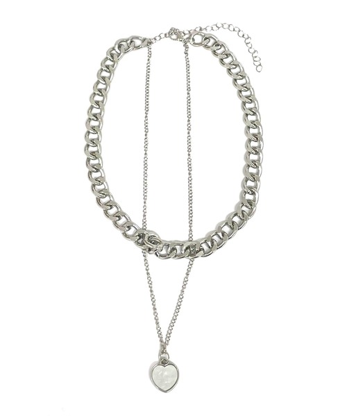 ANAP（アナップ）の「キヘイ チェーン × ハート チャーム ネックレス（ネックレス・レディース・シルバー/ゴールド・F）」の10枚目の写真