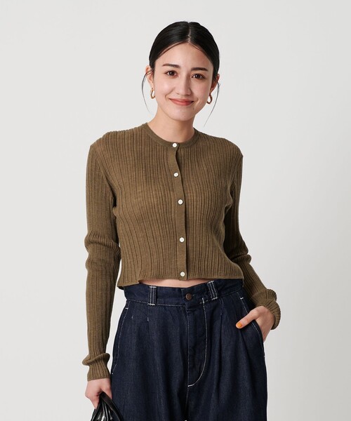 【新品タグ付】6 ROKU アルパカブレンド ランダムリブ ニット カーディガン 6(ROKU)＞アルパカブレンド ランダムリブ ニット プルオーバー