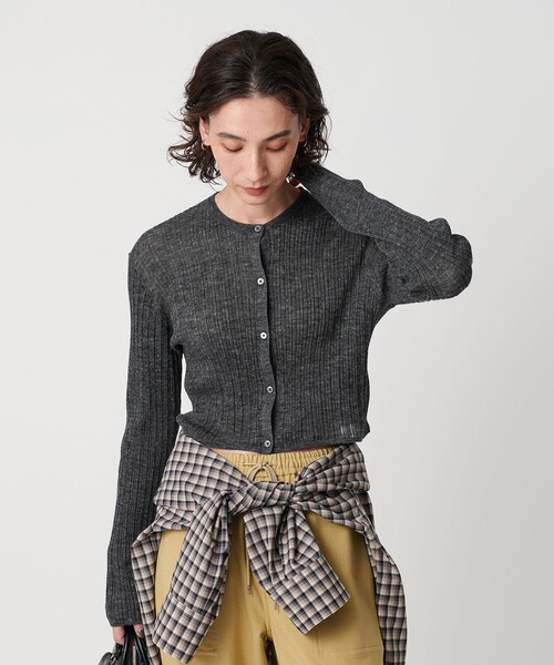 【新品タグ付】6 ROKU アルパカブレンド ランダムリブ ニット カーディガン 6(ROKU)＞アルパカブレンド ランダムリブ ニット プルオーバー