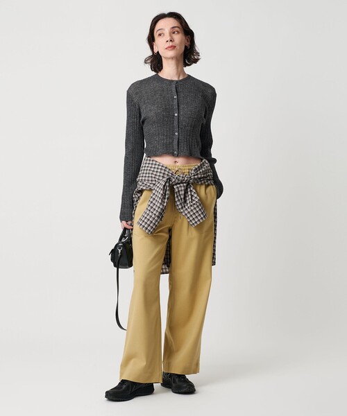 アルパカブレンド ランダムリブカーディガン（カーディガン