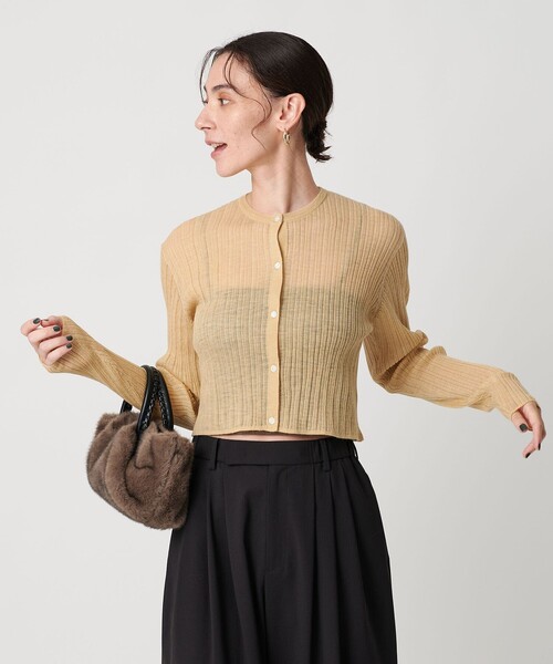 【新品タグ付】6 ROKU アルパカブレンド ランダムリブ ニット カーディガン 6(ROKU)＞アルパカブレンド ランダムリブ ニット プルオーバー