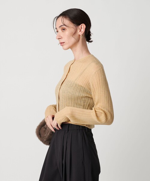 セール】アルパカブレンド ランダムリブカーディガン（カーディガン