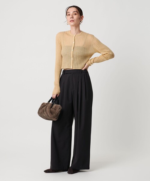 【新品タグ付】6 ROKU アルパカブレンド ランダムリブ ニット カーディガン 6(ROKU)＞アルパカブレンド ランダムリブ ニット プルオーバー