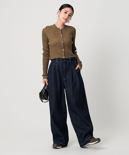 BEAUTY&YOUTH UNITED ARROWS（ビューティーアンドユースユナイテッドアローズ）の「アルパカブレンド ランダムリブカーディガン（カーディガン/ボレロ・レディース・ダークグレー/オリーブ/クリーム・FREE）」の7枚目の写真