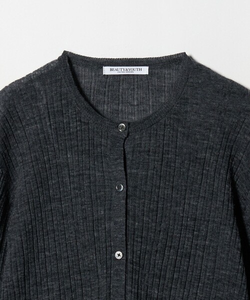 BEAUTY&YOUTH UNITED ARROWS（ビューティーアンドユースユナイテッドアローズ）の「アルパカブレンド ランダムリブカーディガン（カーディガン/ボレロ・レディース・ダークグレー/オリーブ/クリーム・FREE）」の8枚目の写真