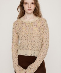 SLY | TWIN BLOOM KNIT C/D ツイン ブルーム ニット カーディガン 秋服 冬服(カーディガン/ボレロ)