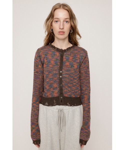SLY(スライ)の「TWIN BLOOM KNIT C/D ツイン ブルーム ニット カーディガン 秋服 冬服(カーディガン/ボレロ・レディース・ベージュ/ブラウン/ピンク・FREE)」の8枚目の写真