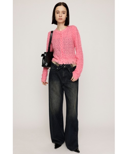 SLY(スライ)の「TWIN BLOOM KNIT C/D ツイン ブルーム ニット カーディガン 秋服 冬服(カーディガン/ボレロ・レディース・ベージュ/ブラウン/ピンク・FREE)」の12枚目の写真