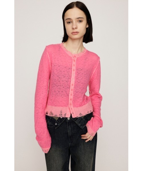SLY(スライ)の「TWIN BLOOM KNIT C/D ツイン ブルーム ニット カーディガン 秋服 冬服(カーディガン/ボレロ・レディース・ベージュ/ブラウン/ピンク・FREE)」の11枚目の写真