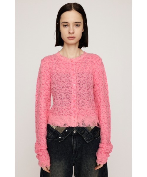SLY(スライ)の「TWIN BLOOM KNIT C/D ツイン ブルーム ニット カーディガン 秋服 冬服(カーディガン/ボレロ・レディース・ベージュ/ブラウン/ピンク・FREE)」の13枚目の写真