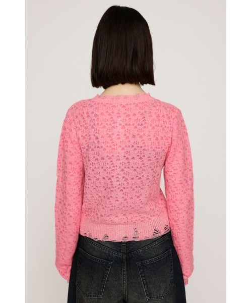 SLY(スライ)の「TWIN BLOOM KNIT C/D ツイン ブルーム ニット カーディガン 秋服 冬服(カーディガン/ボレロ・レディース・ベージュ/ブラウン/ピンク・FREE)」の15枚目の写真