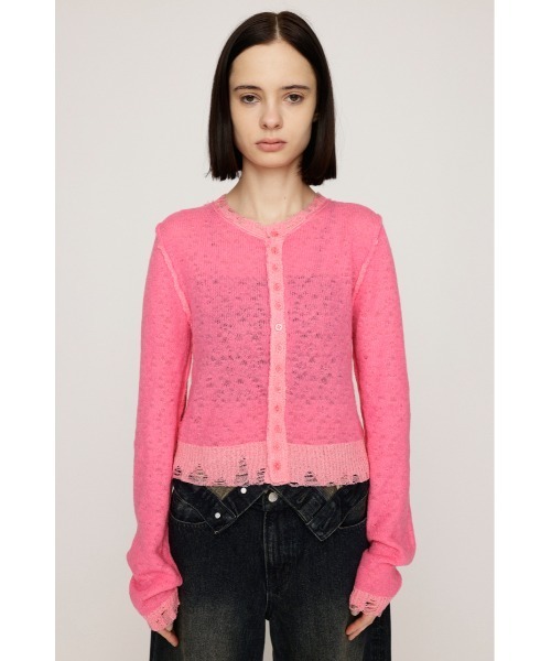 SLY(スライ)の「TWIN BLOOM KNIT C/D ツイン ブルーム ニット カーディガン 秋服 冬服(カーディガン/ボレロ・レディース・ベージュ/ブラウン/ピンク・FREE)」の18枚目の写真
