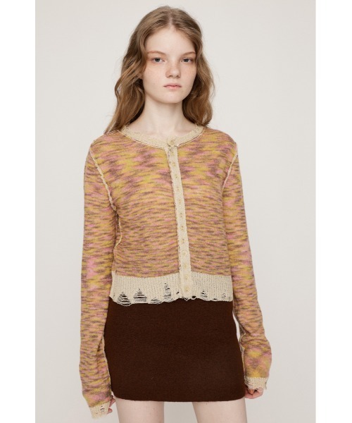 SLY(スライ)の「TWIN BLOOM KNIT C/D ツイン ブルーム ニット カーディガン 秋服 冬服(カーディガン/ボレロ・レディース・ベージュ/ブラウン/ピンク・FREE)」の22枚目の写真