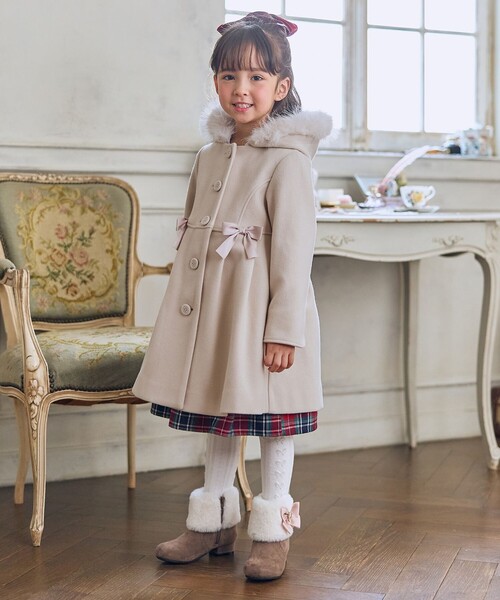 ANY（エニィ）の「【フード取り外し可能】ウールライクコート（その他アウター・キッズ・サックスブルー系/ベージュ系・160/150/140）」の8枚目の写真