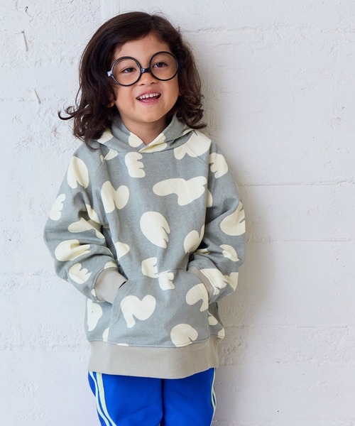 MARKEY'S（マーキーズ）の「ソウガラパーカー（スウェット・キッズ・ライトグリーン/ラベンダー/グレー/オフホワイト・80/90/95/100/110/120/130/140/150）」の3枚目の写真