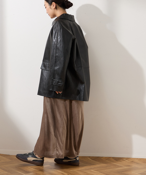 DUNST/ダンスト】UNISEX LILY VEGAN LEATHER HALF JAC：ジャケット