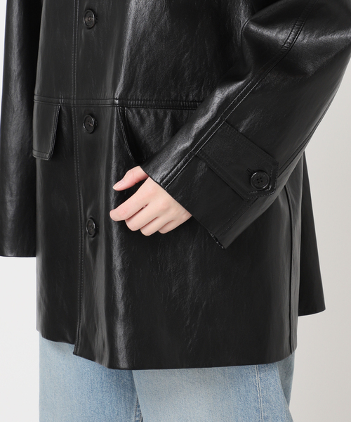 dunst ダンスト　レザージャケット ザロウ ルメール　オーラリー　ジルサンダ セール】DUNST/ダンスト】UNISEX LILY VEGAN LEATHER HALF JAC