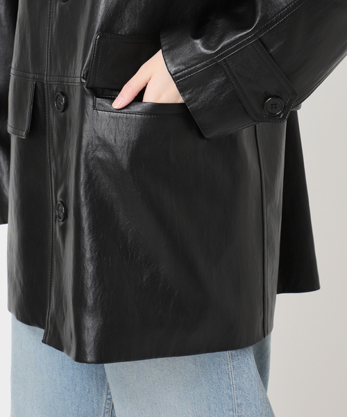 DUNST/ダンスト】UNISEX LILY VEGAN LEATHER HALF JAC：ジャケット