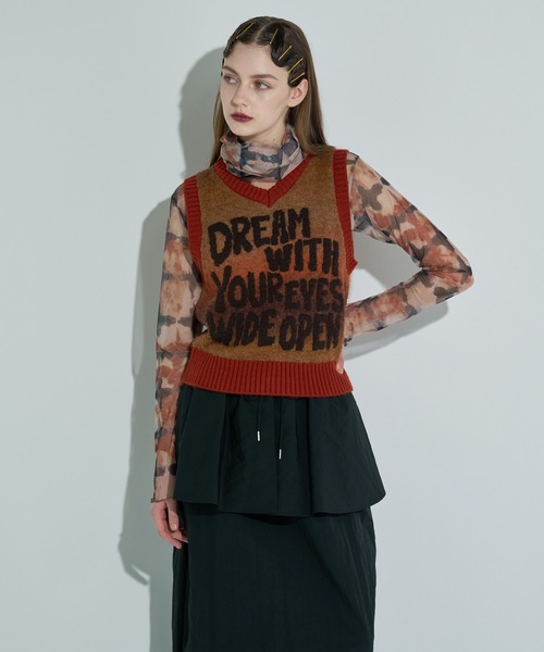 anna sui nyc(アナ スイ エヌ ワイ シー)の「グラデーションジャガードベスト(ニット/セーター・レディース・ブルー/ブラウン・FREE)」の4枚目の写真