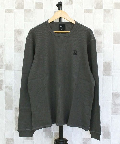 HUF(ハフ)の「メガブラスト オーバーダイ ロングスリーブ サーマル カットソー MEGABLAST OVERDYED L/S THERMAL(Tシャツ/カットソー・メンズ・グレー系その他2・XL/L/M)」の1枚目の写真