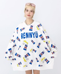 PUNYUS | 【新サイズ】フード総柄スウェット（RENNYU・KIWI・TOMATO・FUGU）(スウェット)