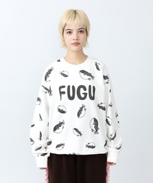 【新サイズ】フード総柄スウェット(RENNYU・KIWI・TOMATO・FUGU)