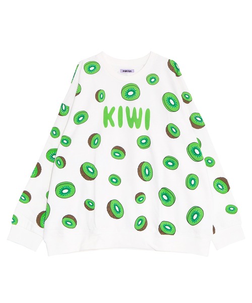 新サイズ】フード総柄スウェット（RENNYU・KIWI・TOMATO・FUGU