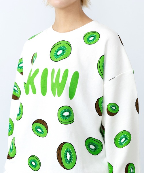 新サイズ】フード総柄スウェット（RENNYU・KIWI・TOMATO・FUGU