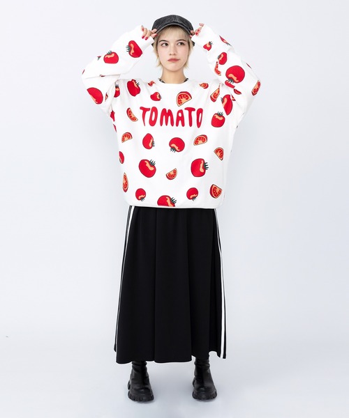 PUNYUS(プニュズ)の「【新サイズ】フード総柄スウェット(RENNYU・KIWI・TOMATO・FUGU)(スウェット・レディース・ブルー/レッド/グリーン/ブラック・3/4/5/1/2)」の17枚目の写真