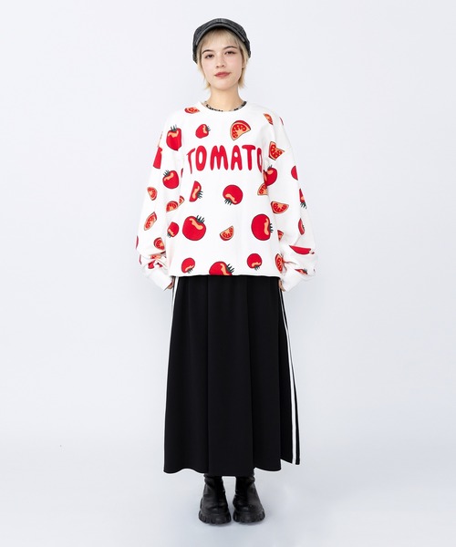 PUNYUS(プニュズ)の「【新サイズ】フード総柄スウェット(RENNYU・KIWI・TOMATO・FUGU)(スウェット・レディース・ブルー/レッド/グリーン/ブラック・3/4/5/1/2)」の18枚目の写真