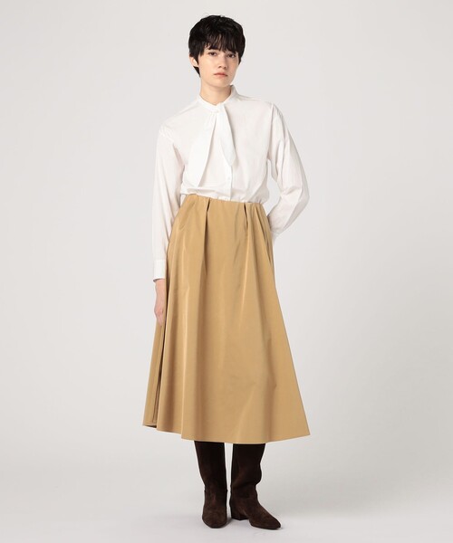 スカート tan ダブルサテン タックギャザーフレアスカート（スカート）｜MACPHEE